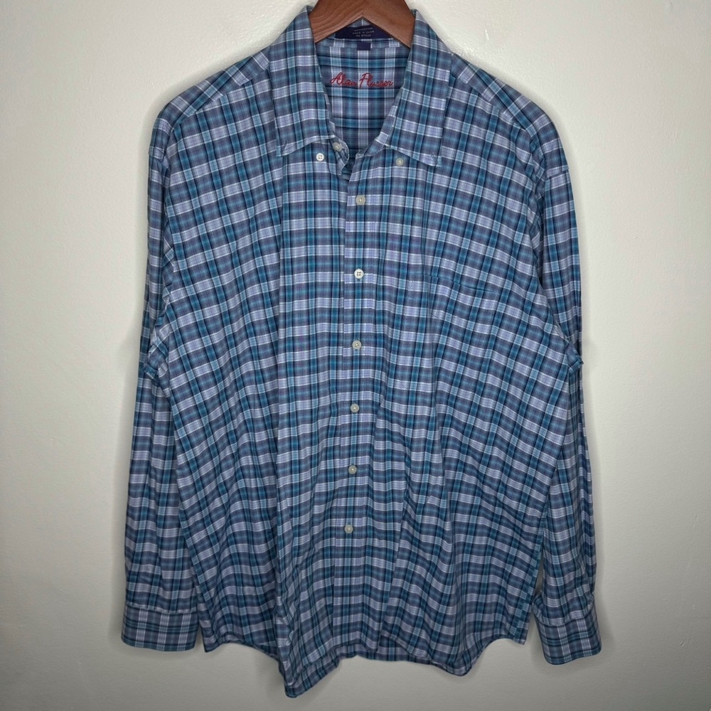 Alan Flusser 100% Cotton Long Sleeve Button Down Shirt Size XL